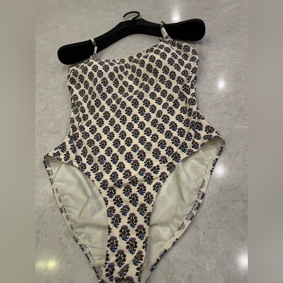 Tory Burch Floral Print One-Piece Swimsuit in Purple Bloom Size M - Picture 11 of 13
